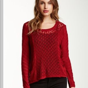 🆕 Papillon | Open Crochet Knit Pointelle Sweater